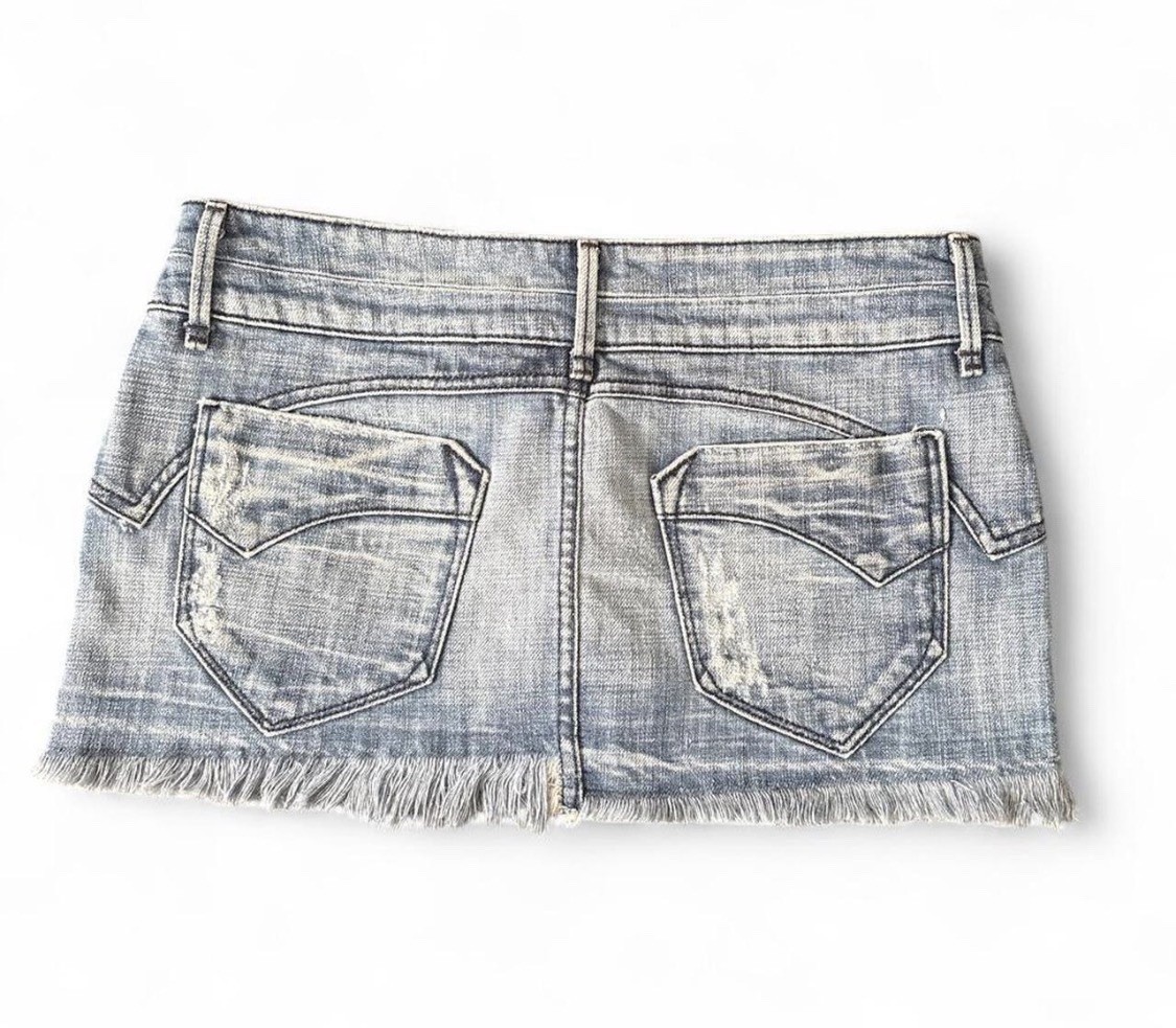 Vintage Bebe Premium Denim Y2K Micro Mini Skirt — Skylar Wash — Size 27