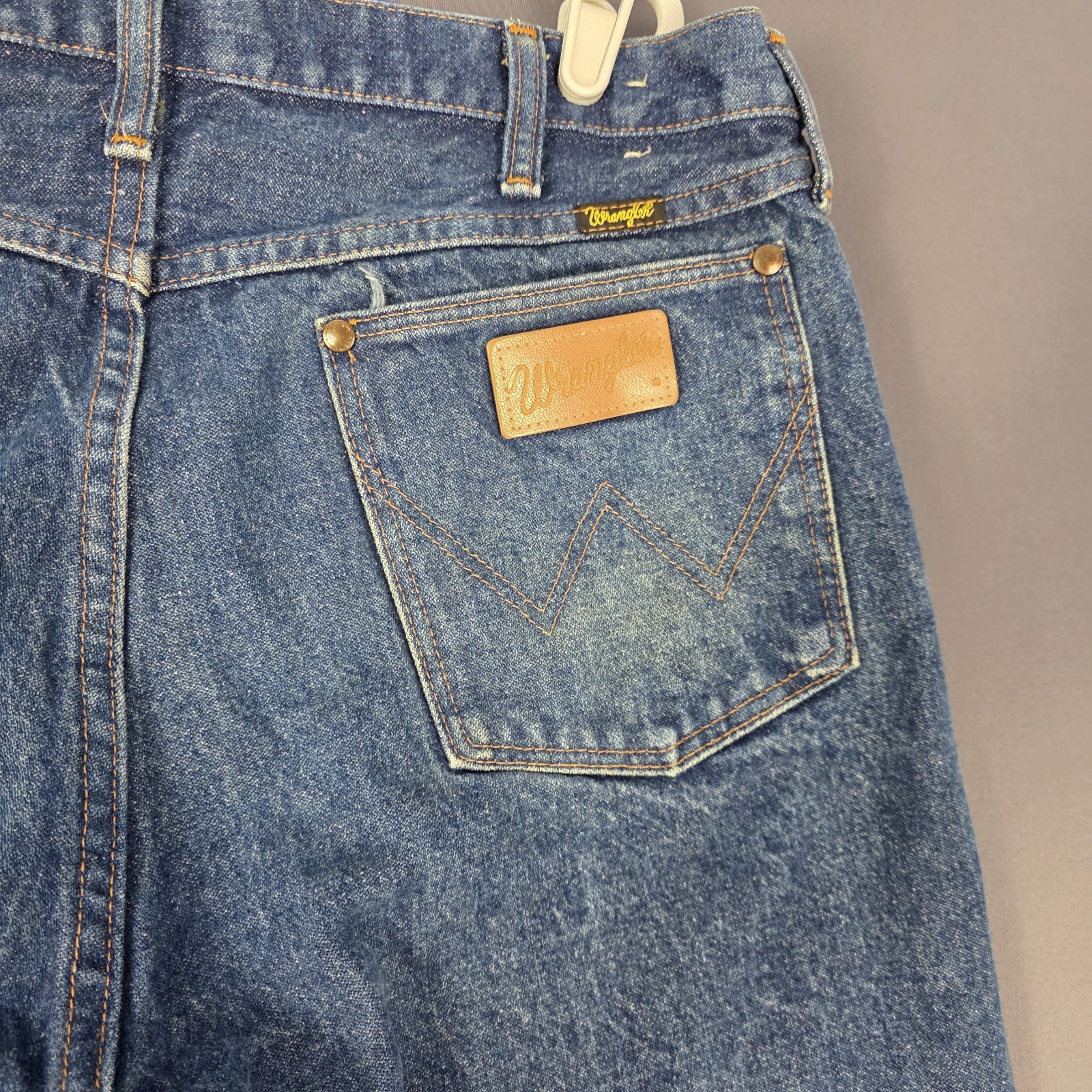 Wrangler 13MWZ Cowboy Cut Jeans 38×34 Made USA Vintage Blue Denim Western Work