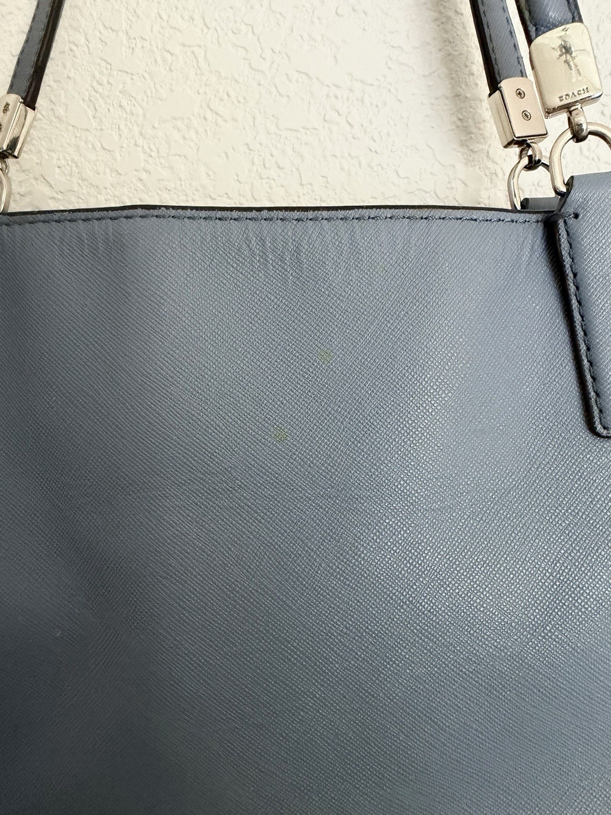 Coach Madison Tote Bag Saffiano Leather East/West Purse in Blue