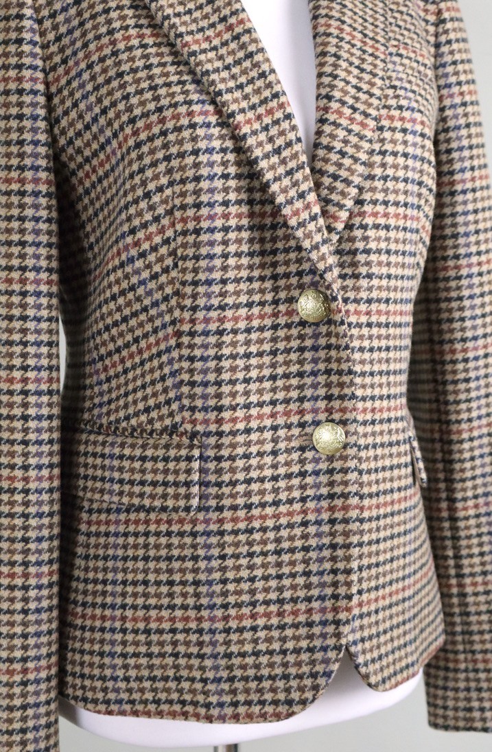 J.CREW Factory $258 Wool Blend Schoolboy Blazer Jacket Top Houndstooth Size 4