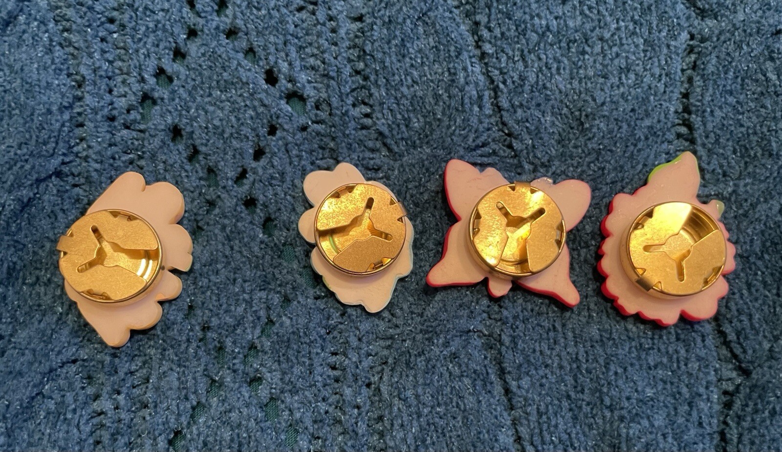 VTG Flowers & Butterfly Button Covers Set of 4 NEW