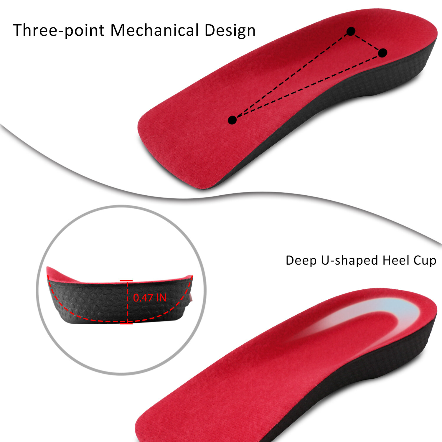 Arch Cushion Plantar Orthotic Insoles Half Cushion Athletic Socks Relieve Planta