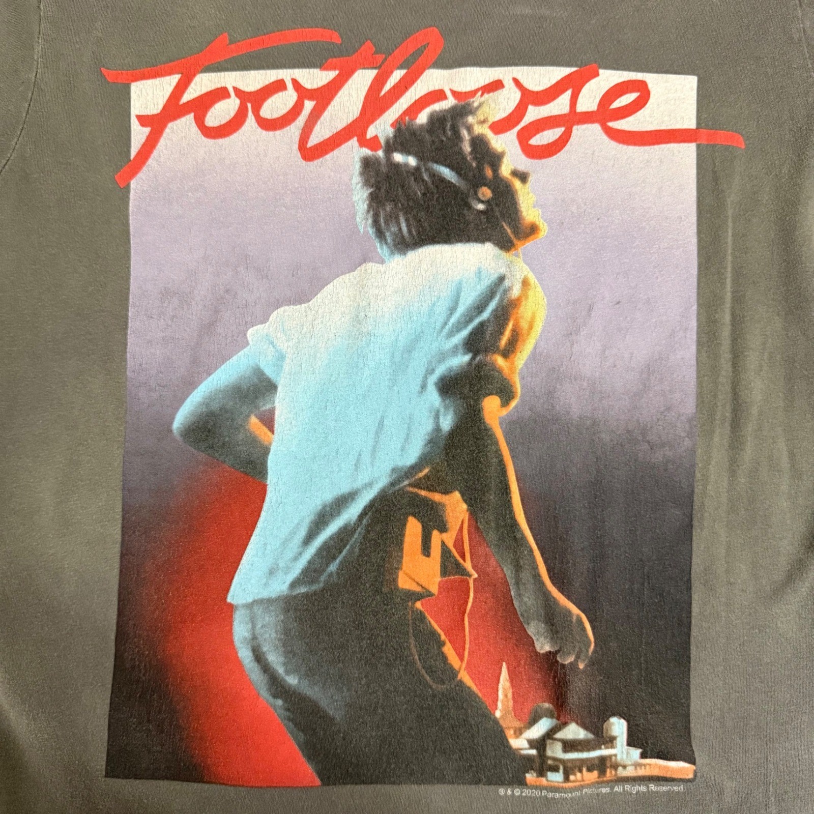 Footloose Graphic T-Shirt Unisex Small Charcoal Gray Good 80s Movie Retro Tee