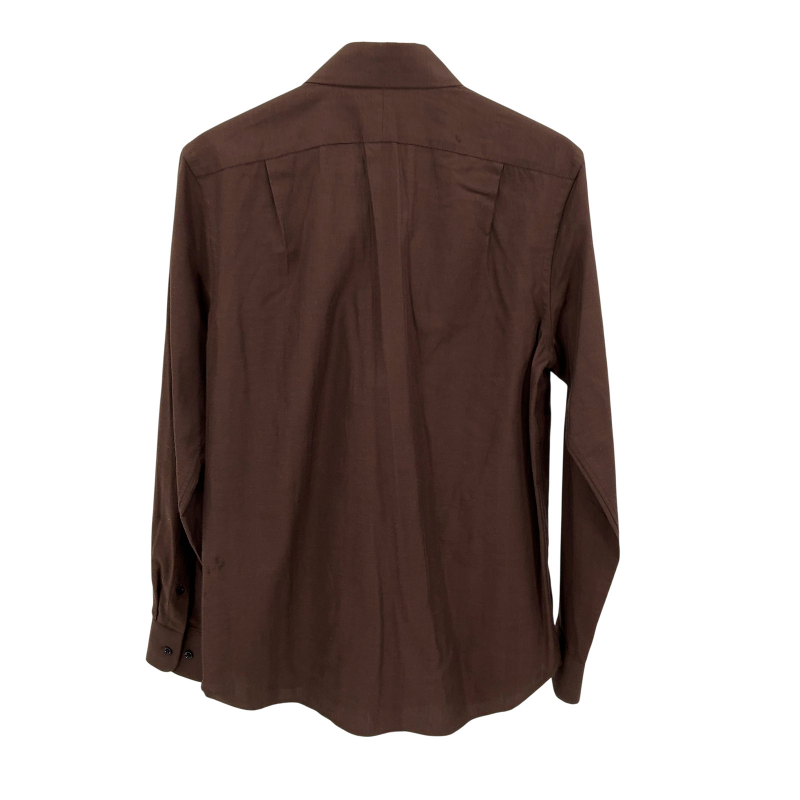 Quince WoiMen Organic Cotton Cashmere Dress Shirt Brown Sleeved Top S
