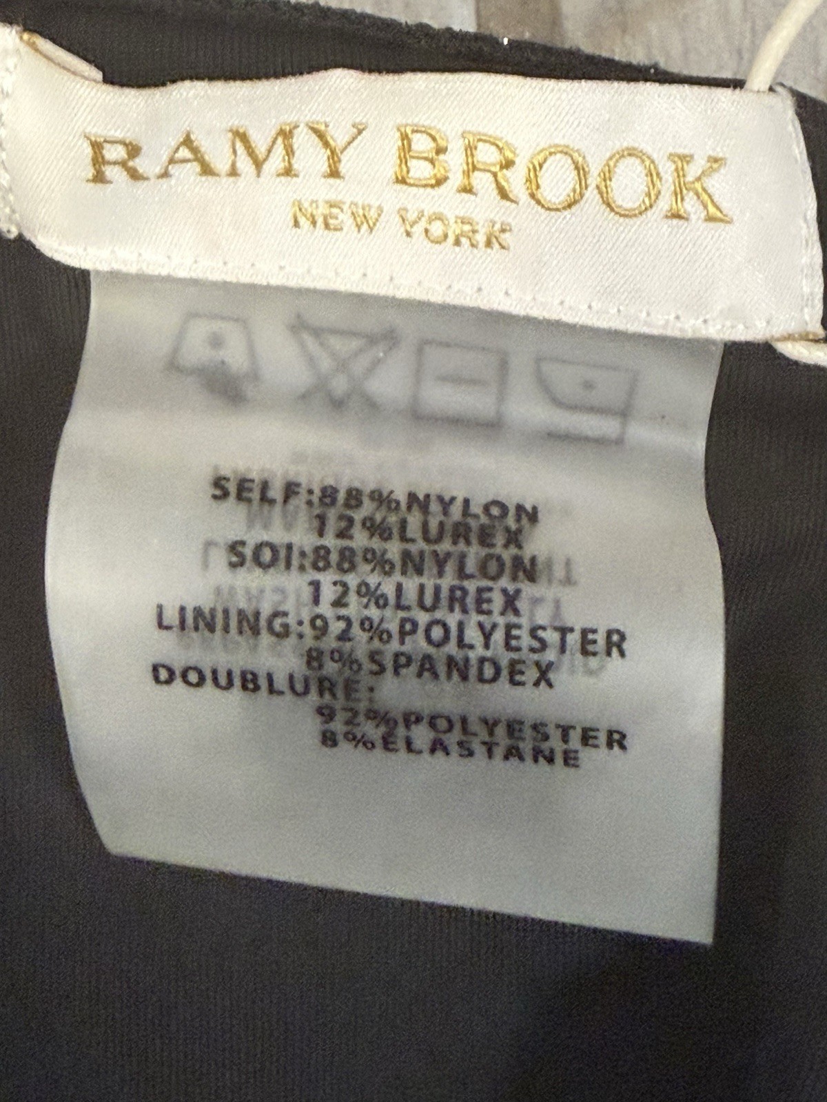 Ramy Brook Metallic Black Cutout One-Piece with Side Tie Size M