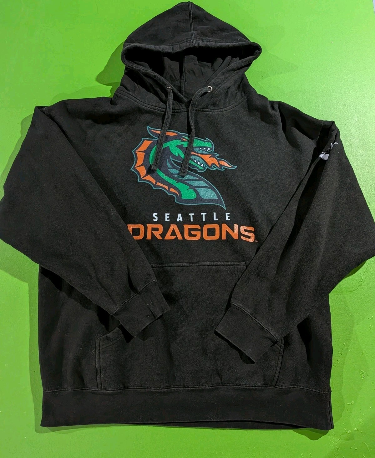 Seattle Dragons Hoodie Pullover Sweatshirt Black XL XFL Football Rare