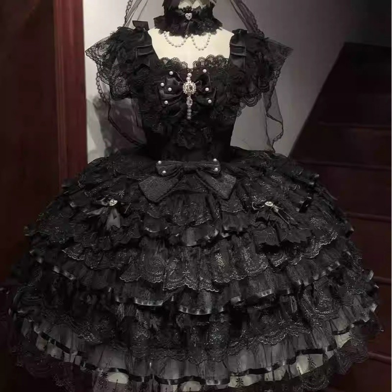 Japanese Lolita Dress Sweet JSK Halter Ruffled Bridesmaid Sleeveless Pretty Gift