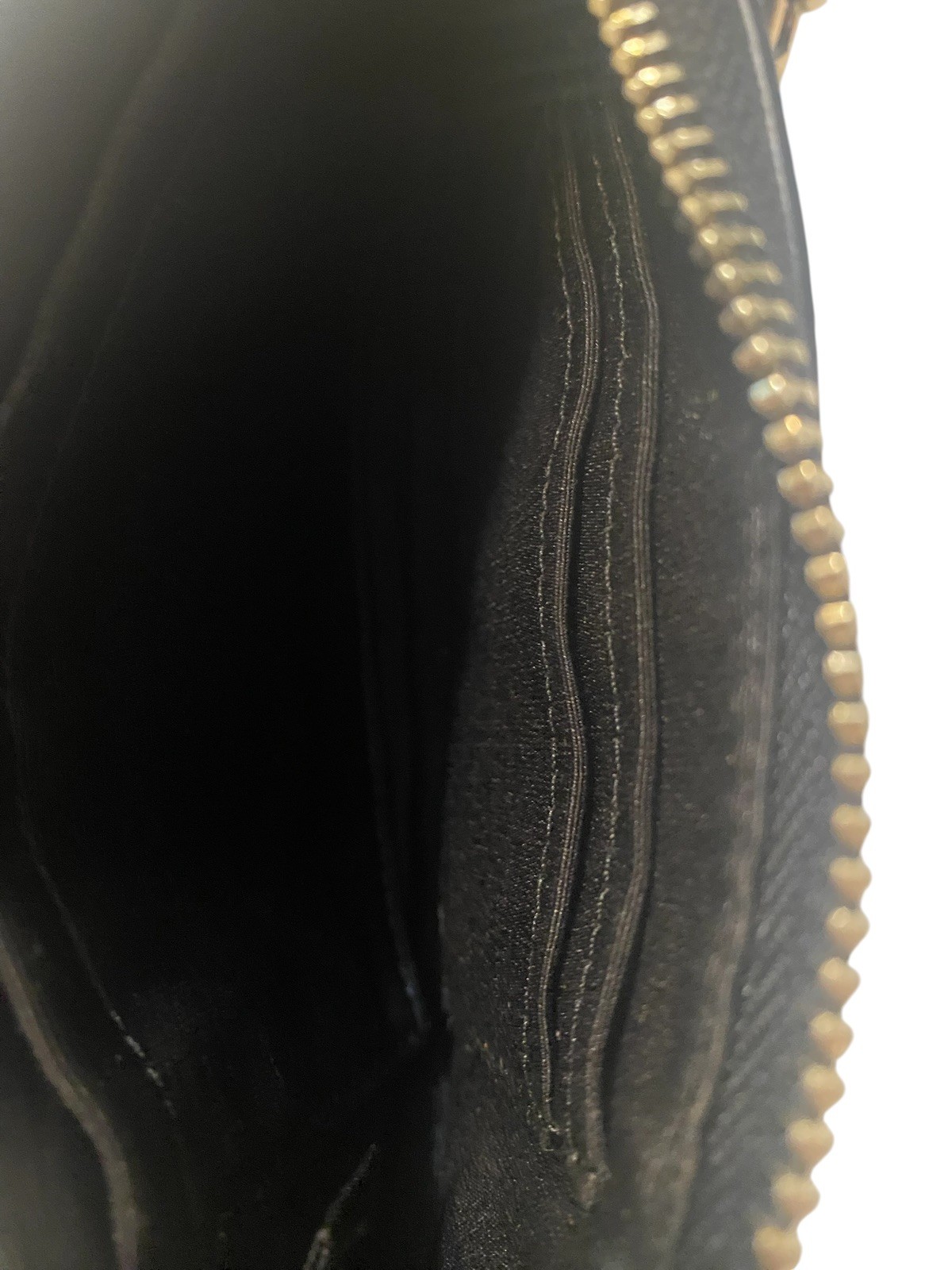 Coach Nolita 15 Clutch Black Pebbled Leather Wristlet Pouch w/ Gold-Tone Chain