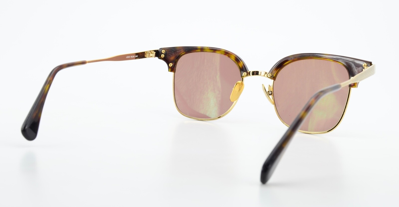 KALEOS Sunglasses Square 48-20 C-002 Shiny Gold Havana Luxury Design L