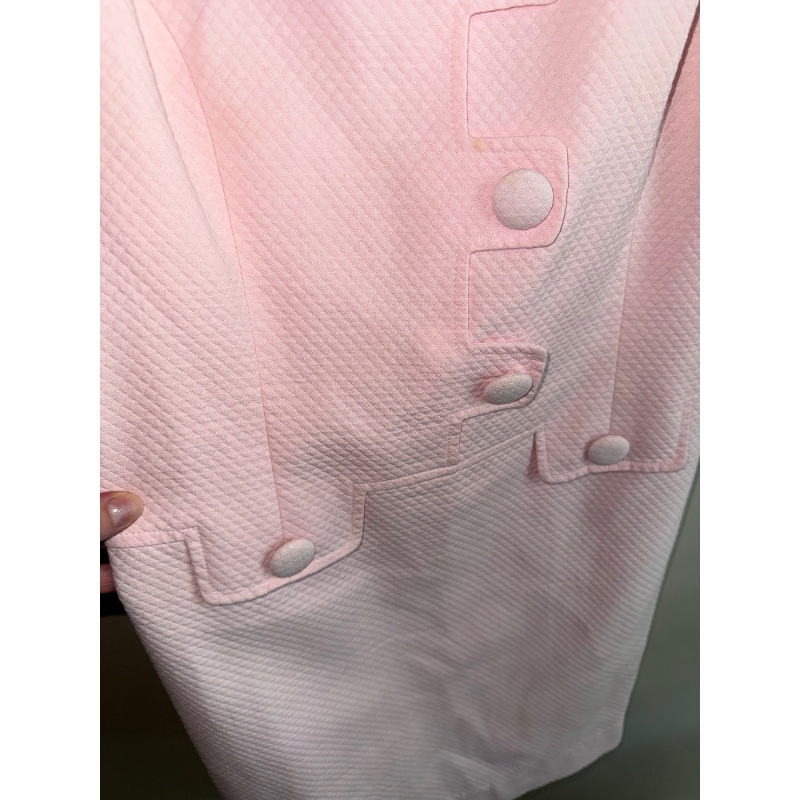 J. McLaughlin Pink Matelasse Sleeveless Shift Dress Button Front 4