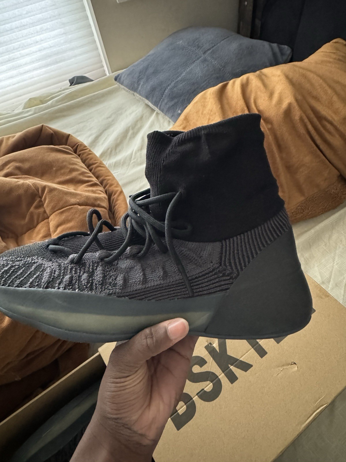 adidas Yeezy Basketball Knit Onyx Black HQ6762 Primeknit High Top Sneaker 2022