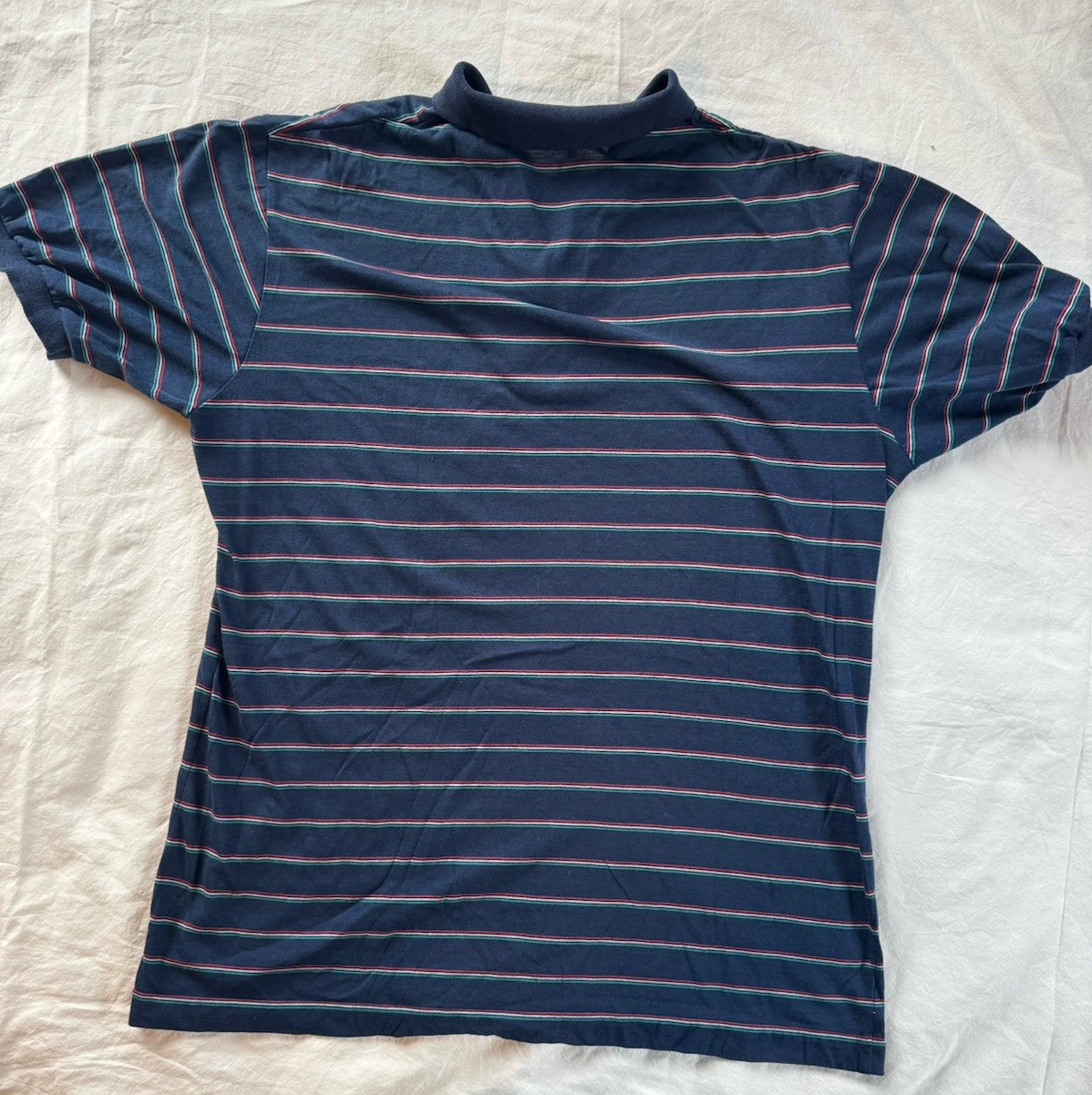 Collezione Stripped Polo Men’s Size L Vintage 90s Red Green White Navy Blue
