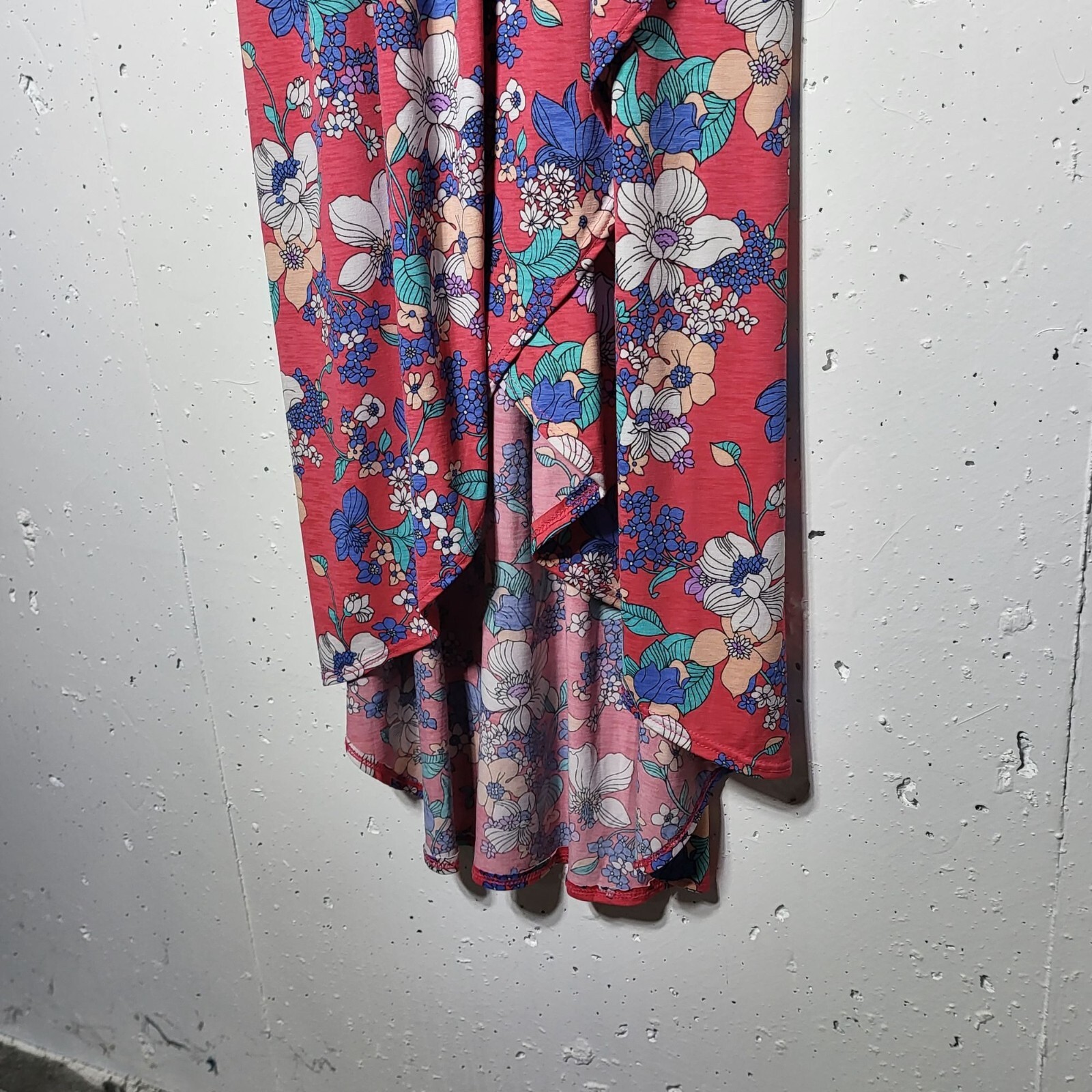 Lime n Chili Womens Faux Wrap Floral High Low Maxi Dress Size Small Boho Stretch