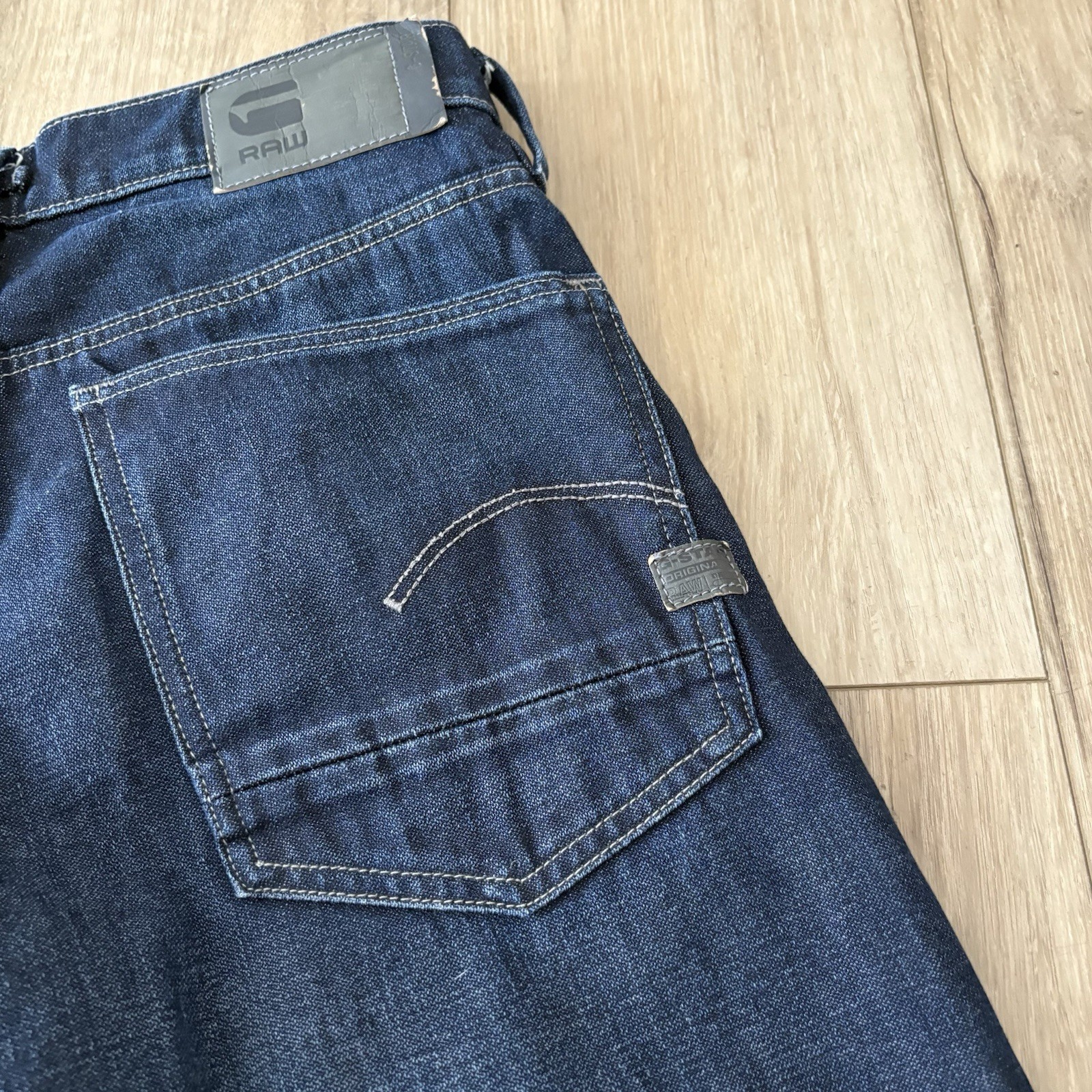 G Star Original Raw Denim Dark Blue Jeans Women Sz 28 Loose Type 89