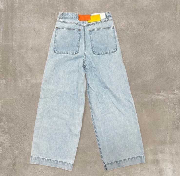 Scuffers Light Blue Wash High Waisted Wide Leg Denim Jeans with buttons