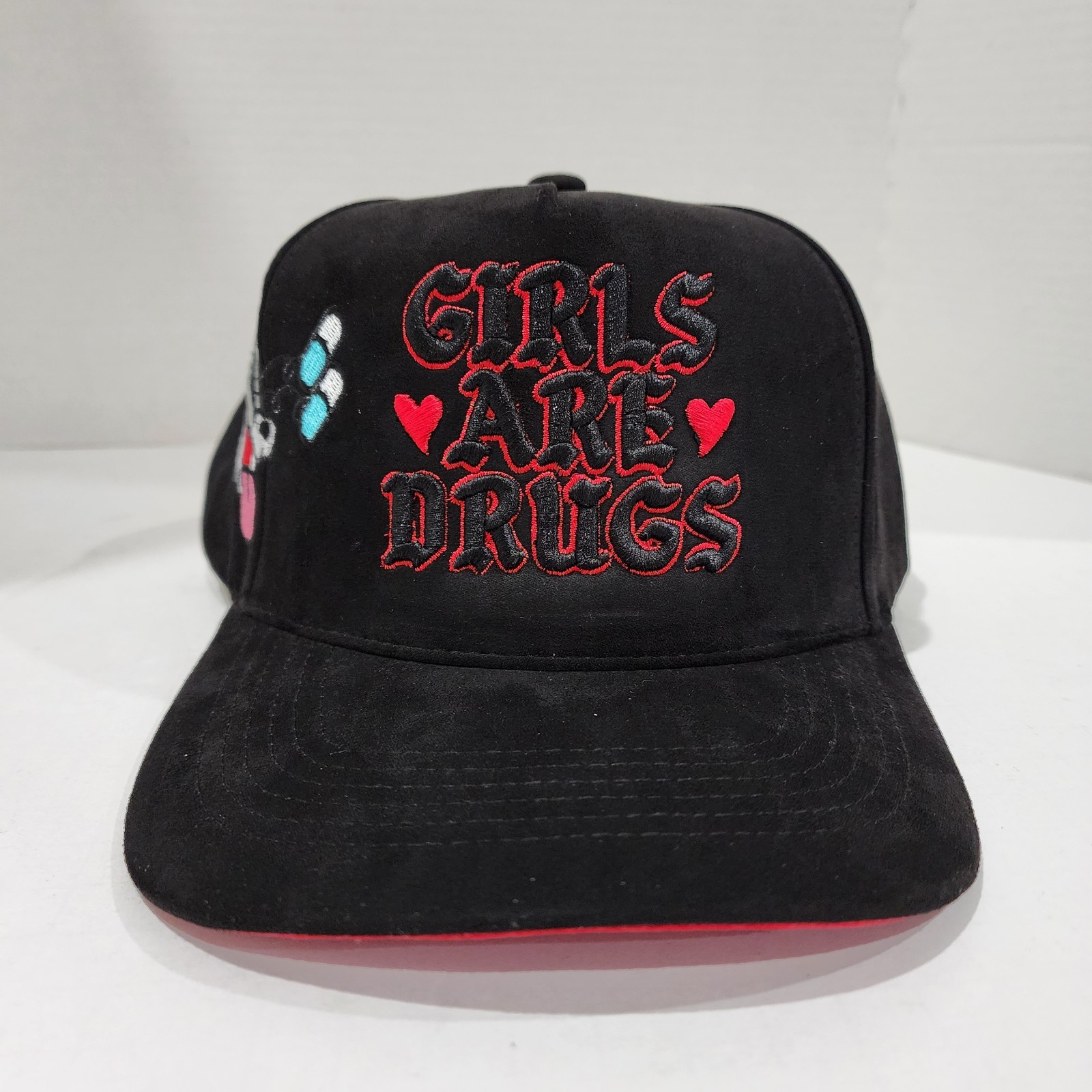 Hat Cap “Girls Are Like Drugs” Custom Hats – BLACK/BLACK
