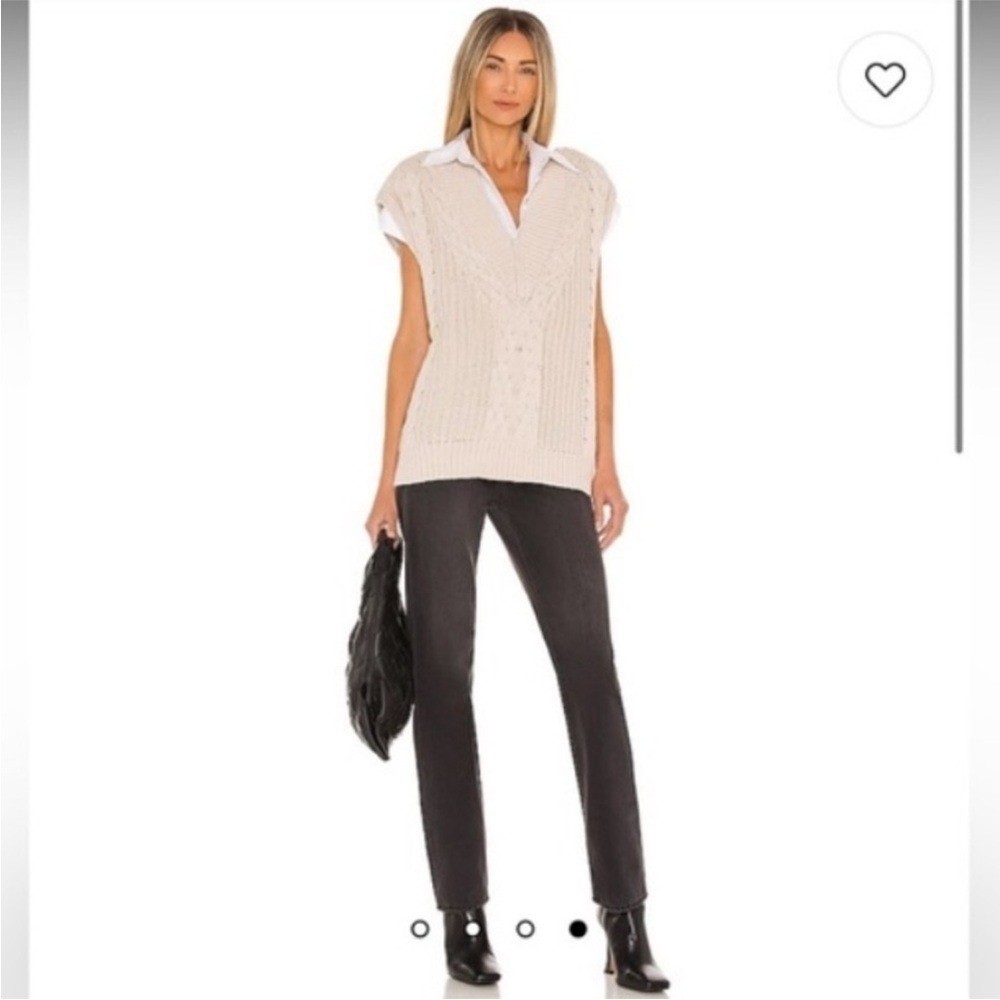 Pistola Revolve Kiran oversized sweater vest in ecru color. Size XS