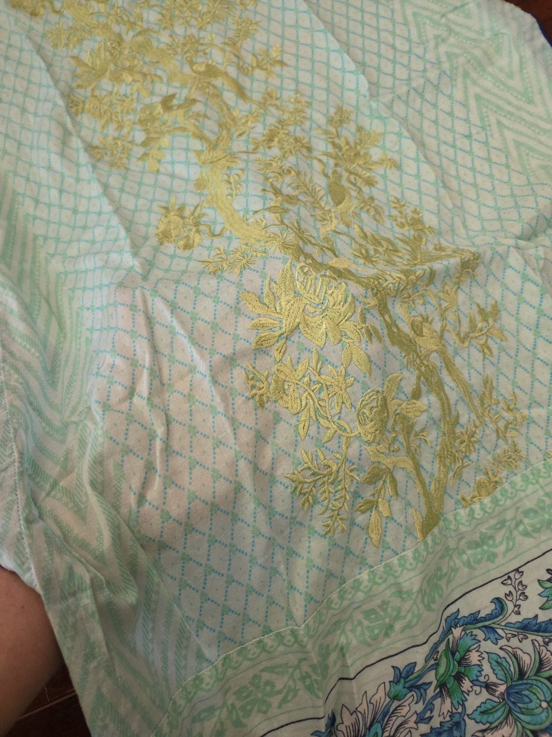 Womens Pakistani Indian 2 Shirts Embroidered Lawn Cotton Silk