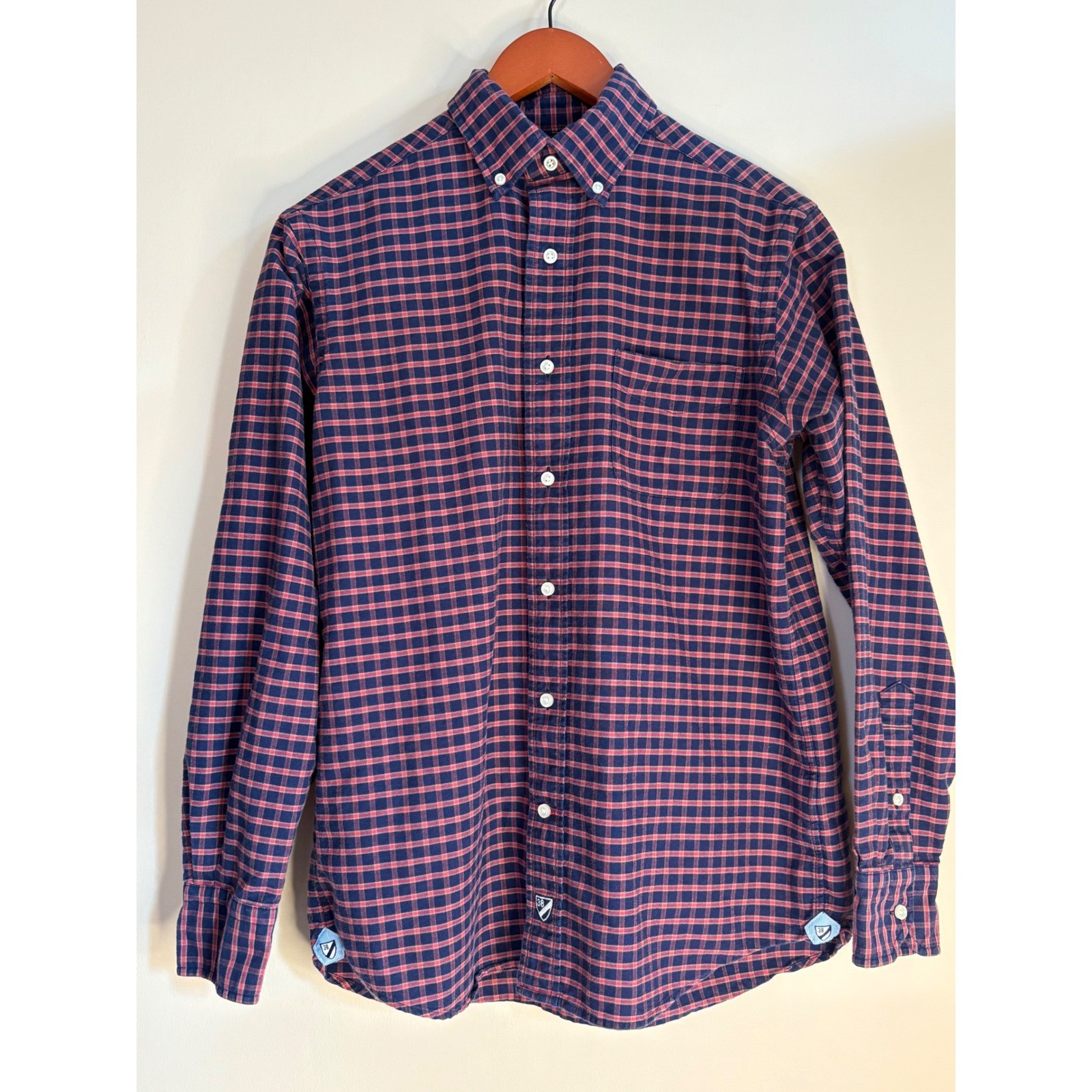 CREMIEUX CLASSICS Mens Button Down Shirt Plaid Long Sleeve Size S