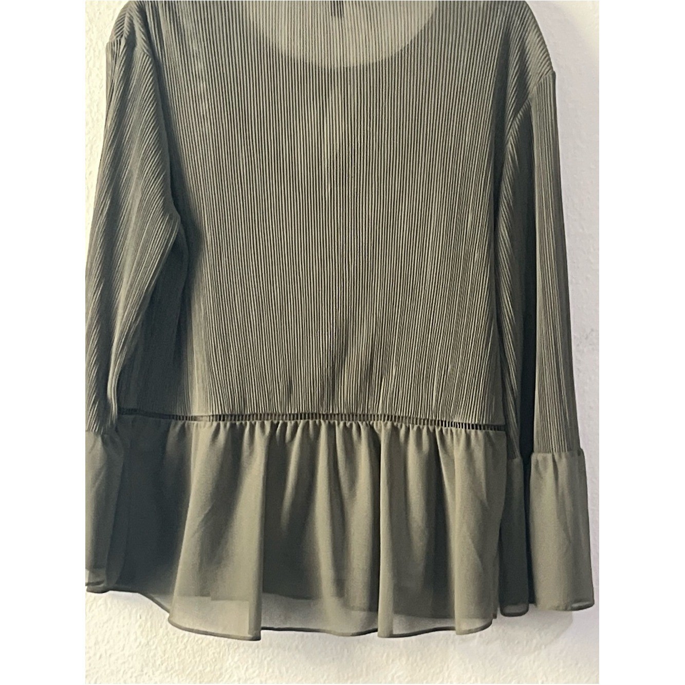 Urban Expressions Olive Green Lace-Trim Peasant Tunic, Size M
