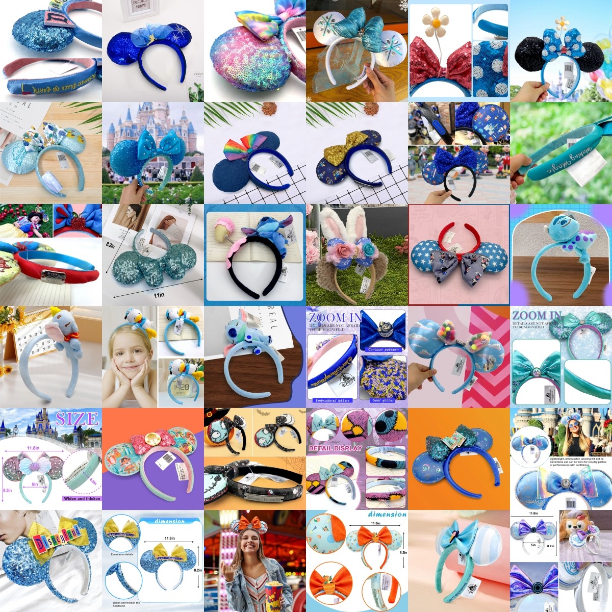 203+ Disney-Parks Headband Minnie Mickey Ears Bow Sequins Disneyland Resort