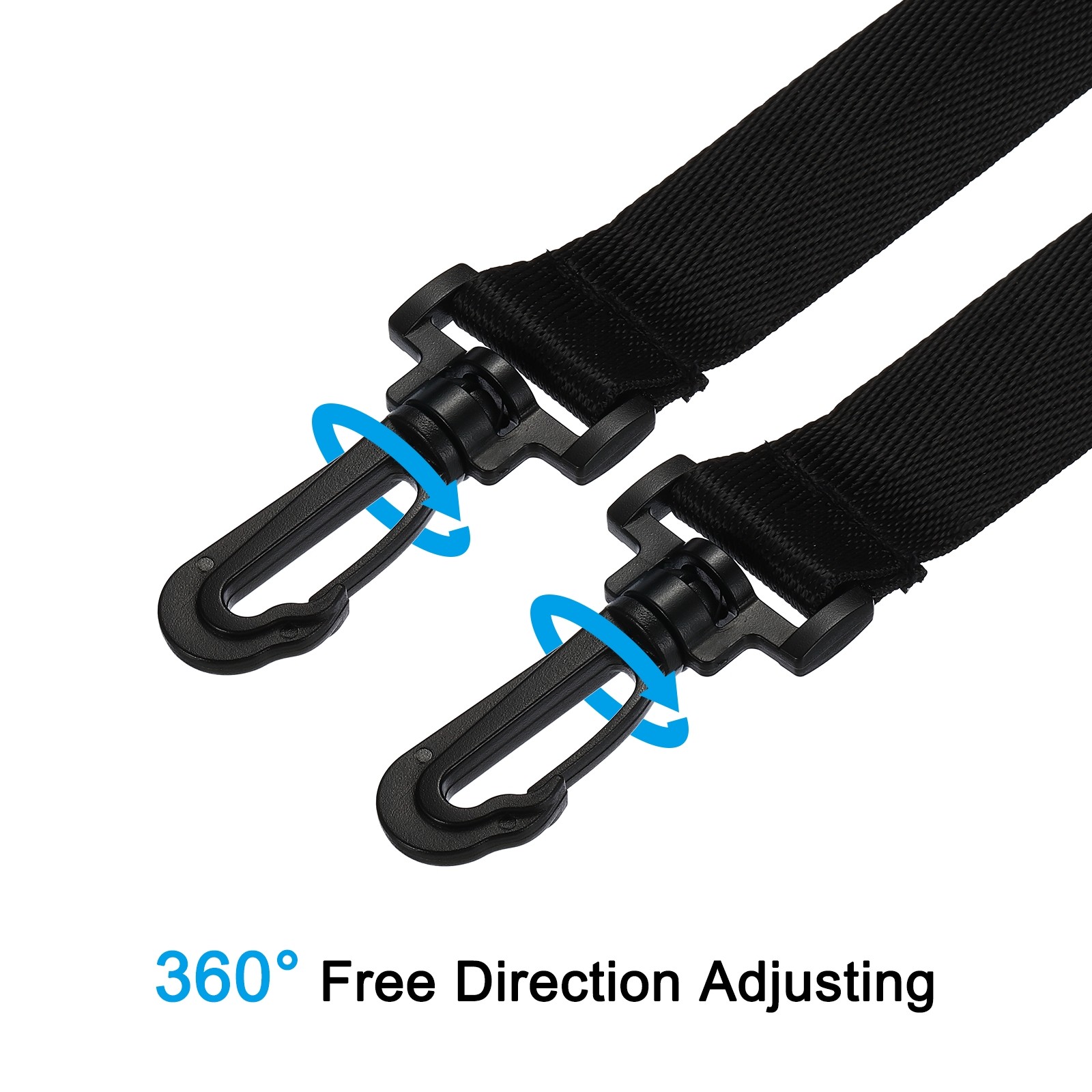 59″ Shoulder Strap 0.98″ Width Nylon Adjustable Strap Plastic Swivel Hooks Black