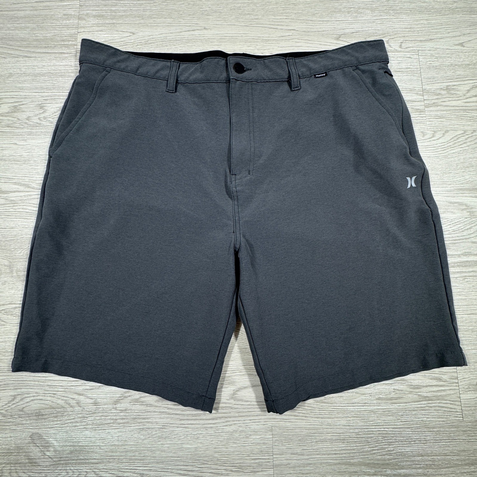 Hurley Mens Hybrid Spacedye Walk Shorts Gray 40 Stretch Quick Dry Pockets