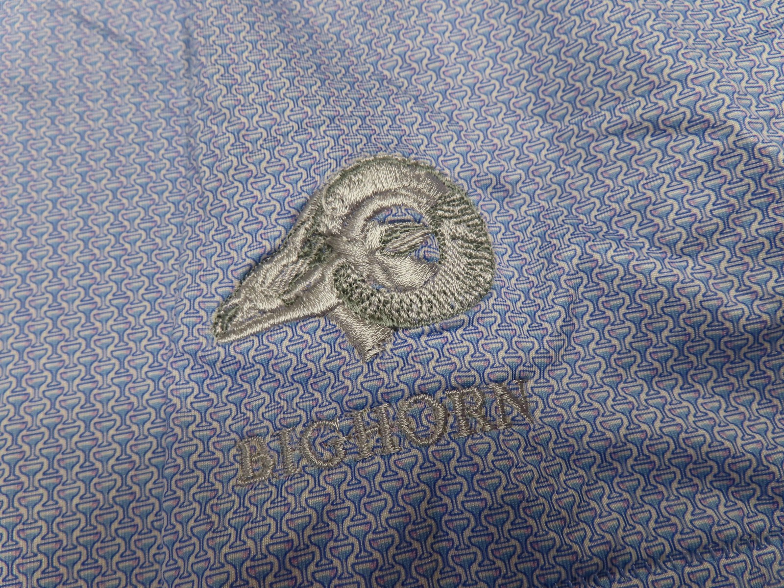 Peter Millar Polo Shirt Mens XL Blue Martini Print Bighorn Golf Performance