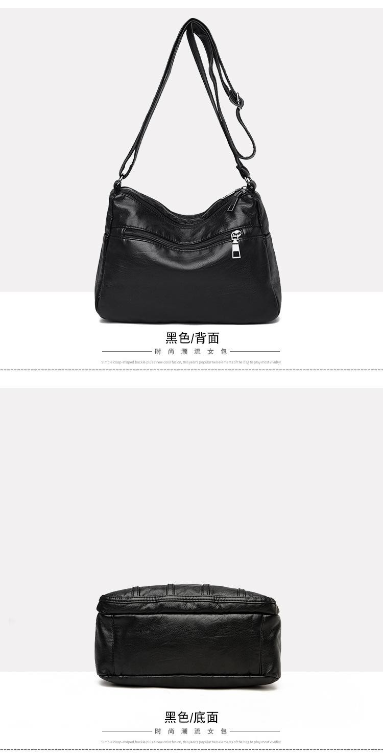 Women’s Soft Leather Crossbody Bag, 2025 Retro Multi-pocket Shoulder Handbag