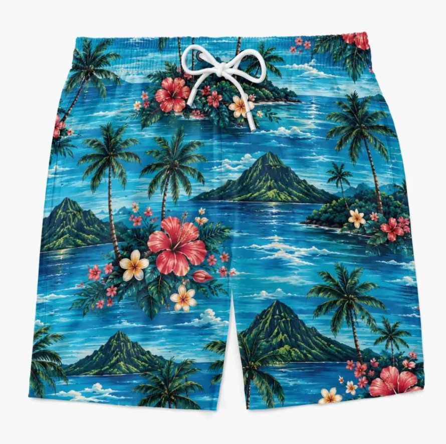Funny Men’s Swim Trunks, Custom Fake Underwear Beach Shorts Size S-5XL