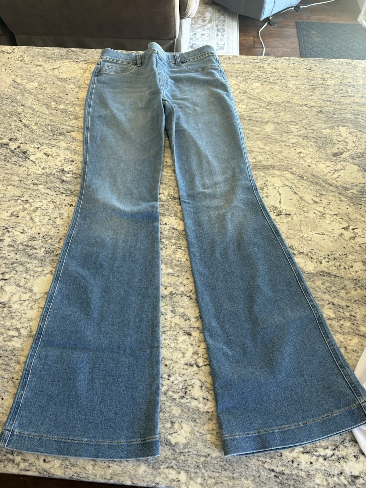 Spanx Pull On Flare Jeans Medium Wash Large Tall