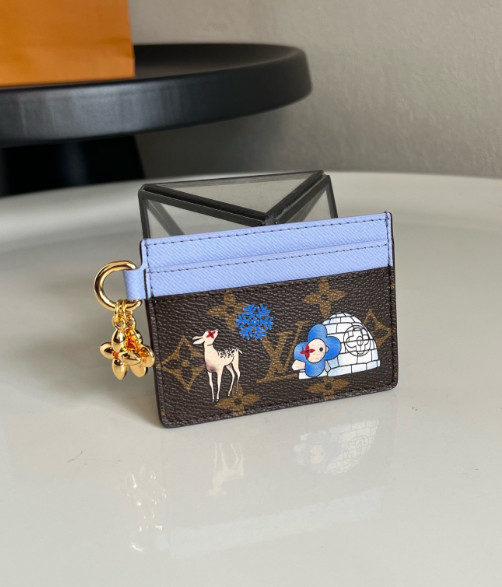 Louis Vivienne Card Holder Monogram Holiday Edition New