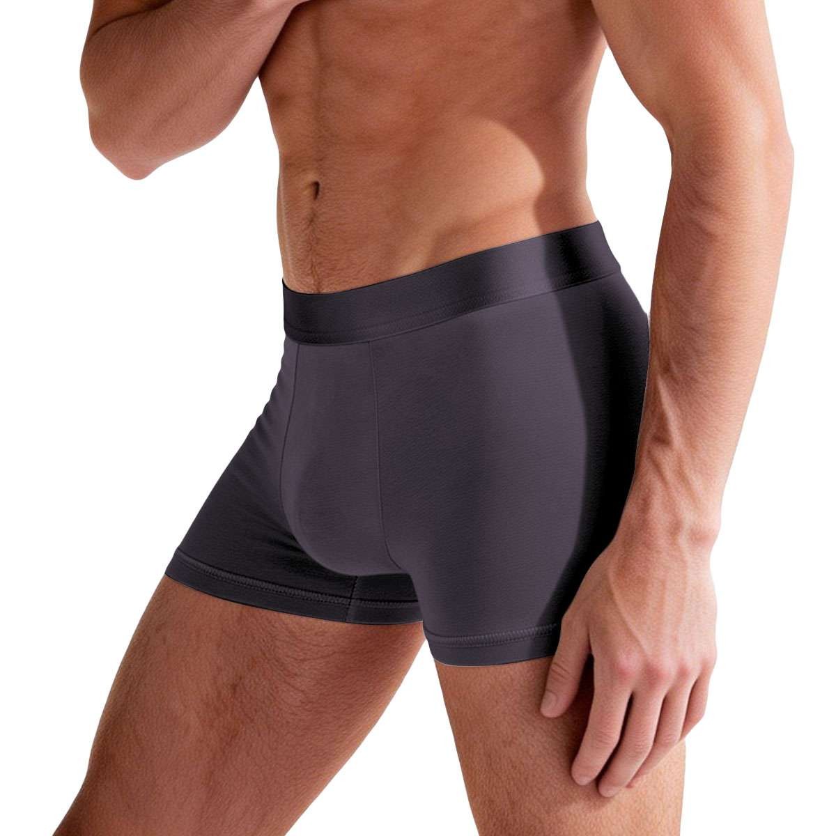 3pcs Men’s Bamboo Fiber Boxer Briefs Breathable Pouch Elastic Waist Underwear