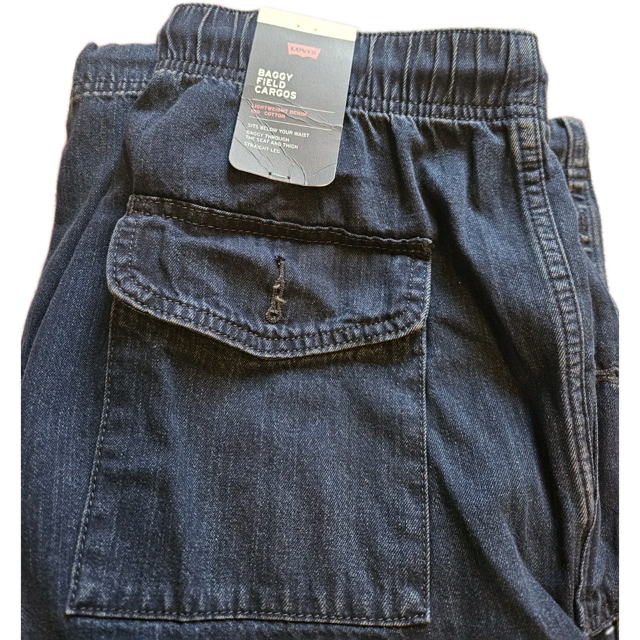 Levi’s Premium Baggy Field Cargos 100%Cotton Blue Men’s Pants Size M