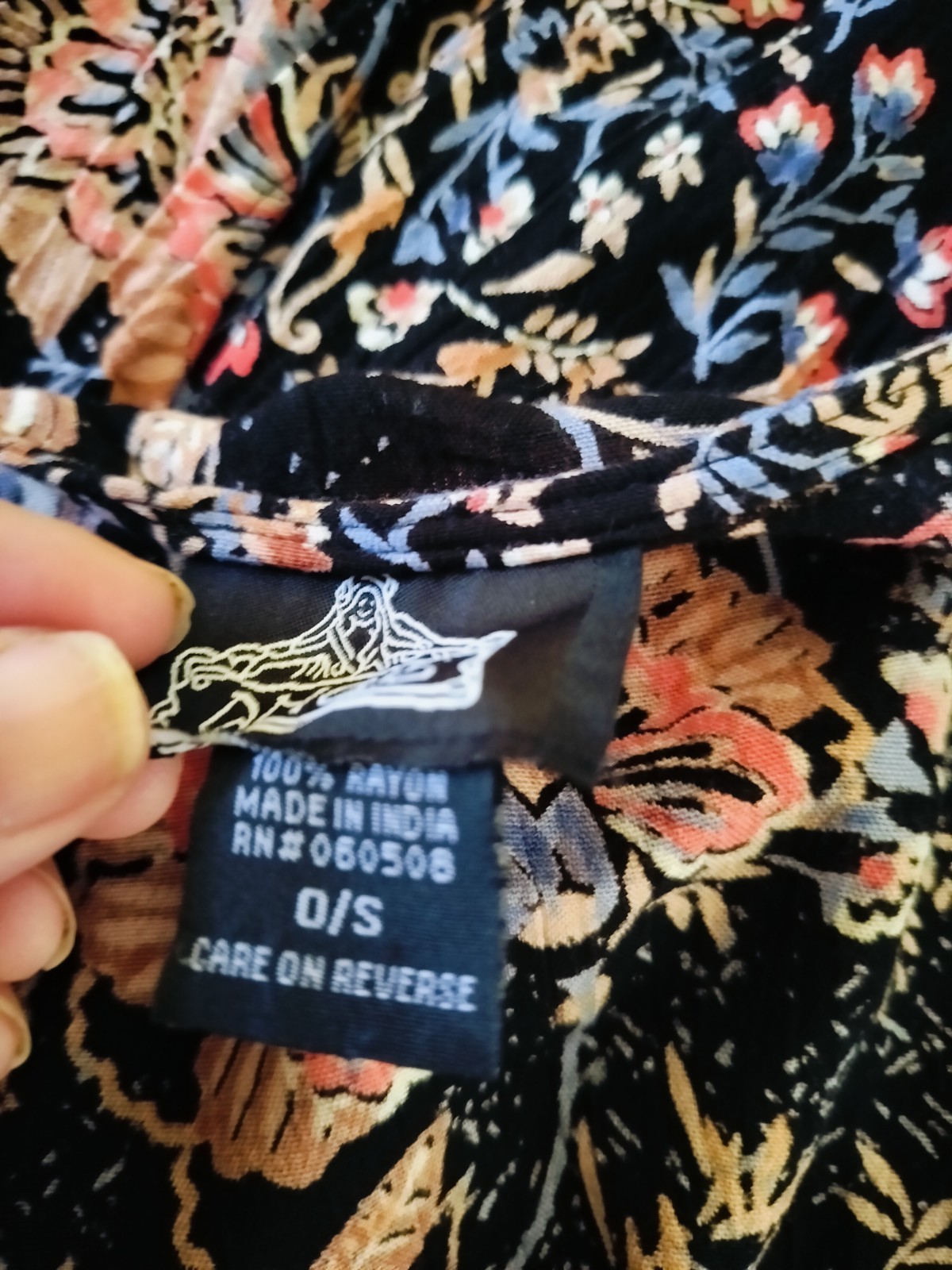 Angie Mixed Print Floral Paisley Kimono O/S Boho Open Front 100% Rayon