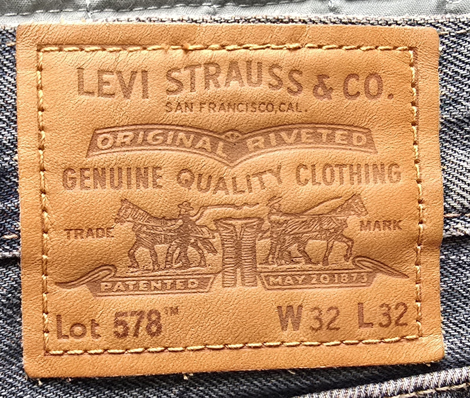 NWT Levi’s Premium 578 Baggy Denim Jeans Mens 32×32 Blue Cotton Wide Leg Pants