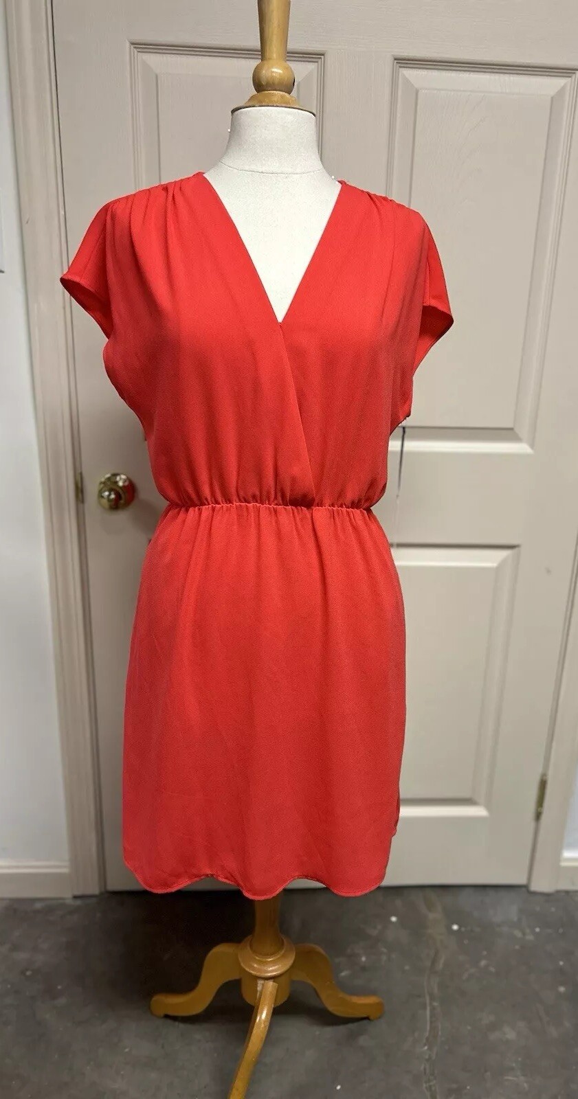 Halogen Casual Party Cocktail Dress Sz M Bright Brick Red