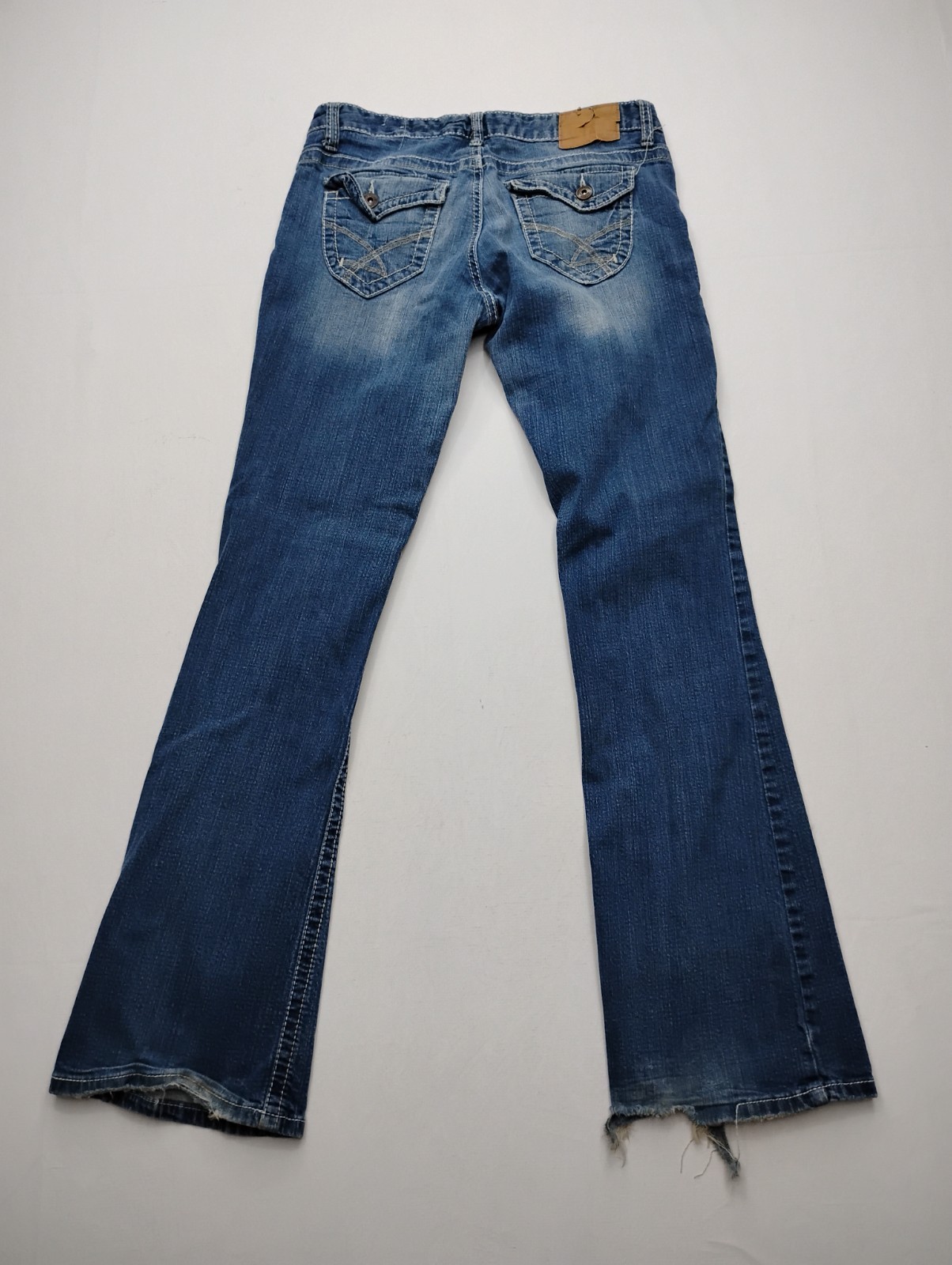 Amethyst Jeans Low Rise Bootcut Thick Stitch Flap Pockets Women’s 9 Blue Y2k
