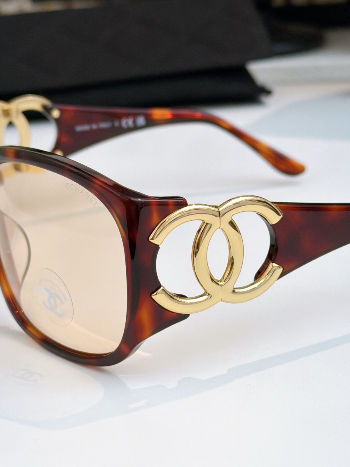 Chanel 6014 Designer Sunglasses Women Vintage Tortoise Frame CC Mark Luxury