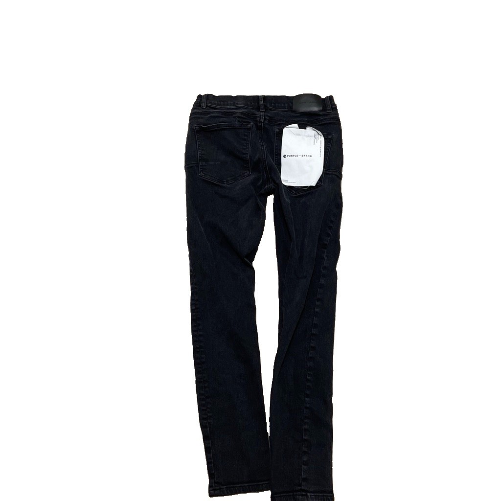 Purple Brand Jeans Men’s Black Denim Skinny Jeans Solid 5-Pocket Design