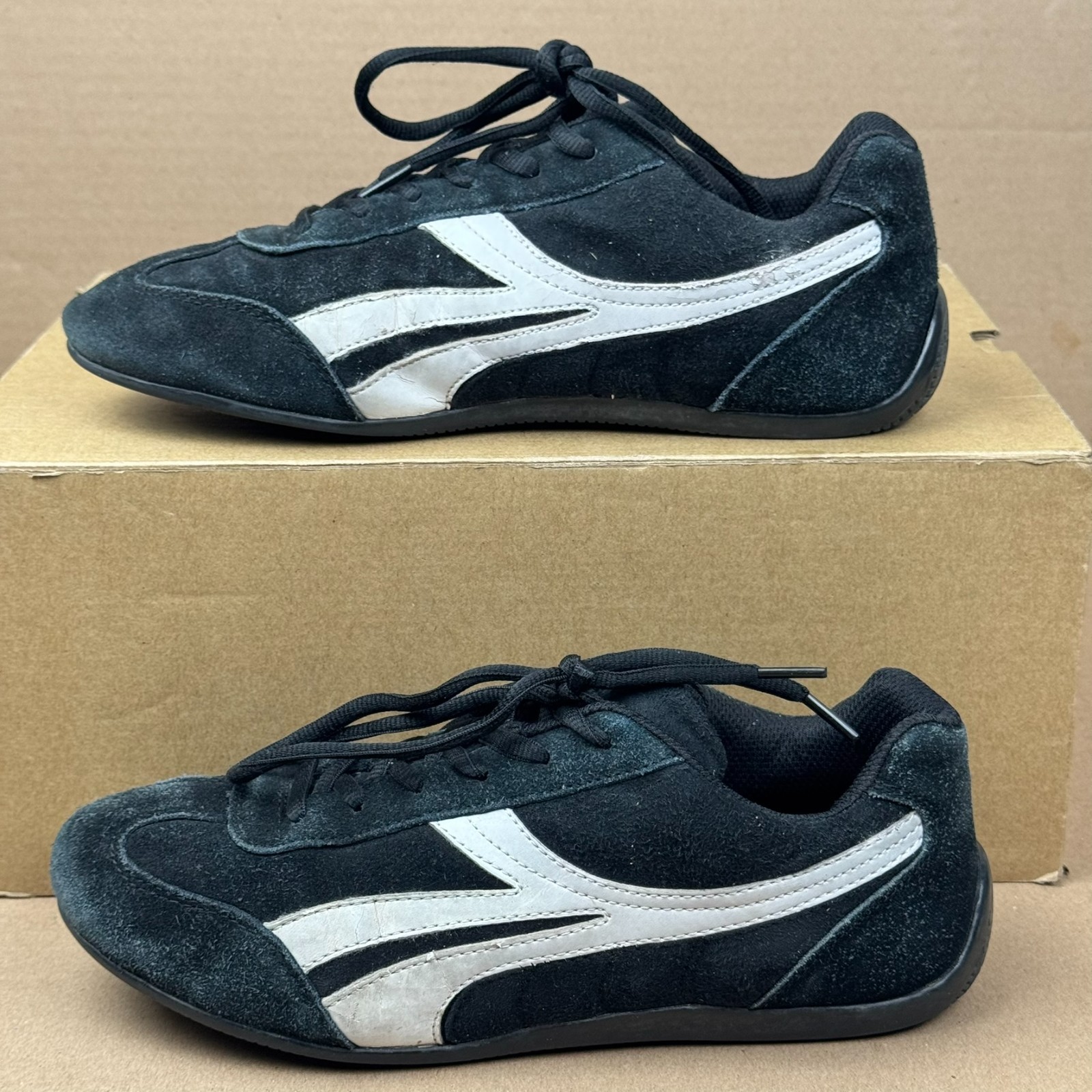 Xhilaration Women’s Size 9 Black Suede Leather Athletic Sneakers Low Top