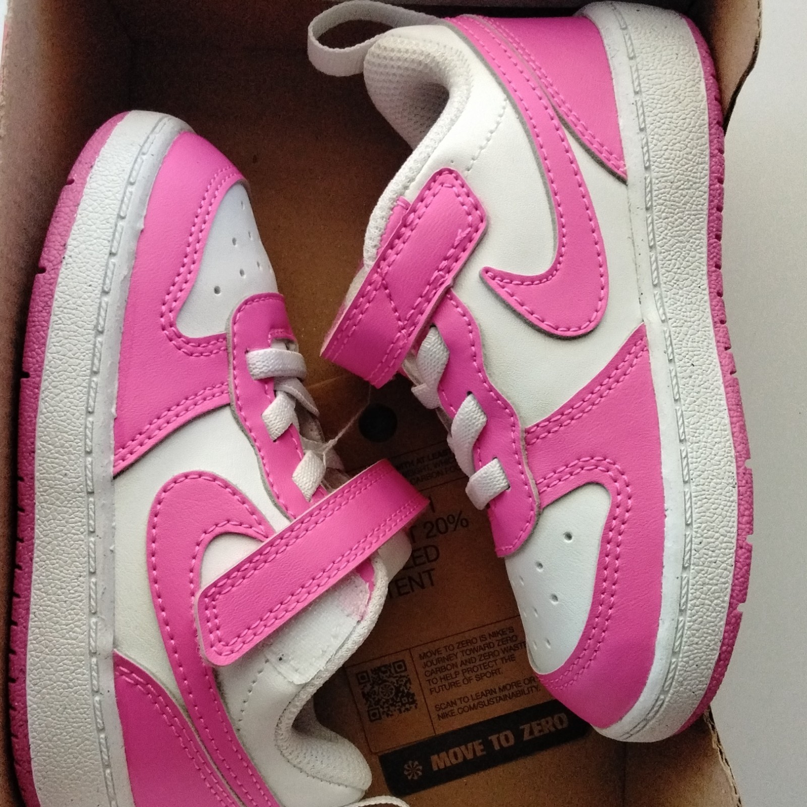 Nike Court Borough Low Recraft (TD) Hook & Loop Pink/White 7C DV5458-123