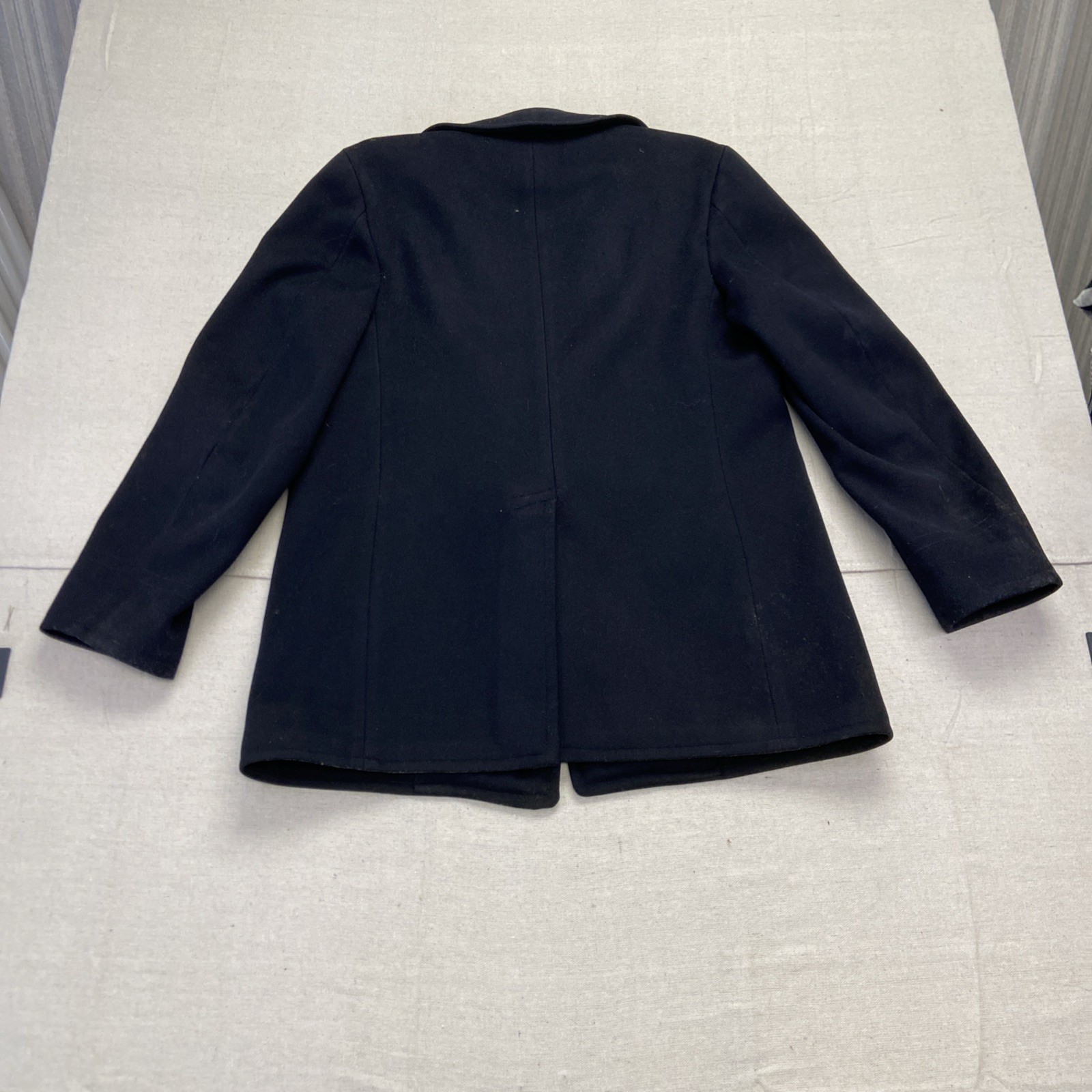 Vintage US Navy Kersey Wool Pea Coat Mens 36 Reg Navy 60s USA Military Issue