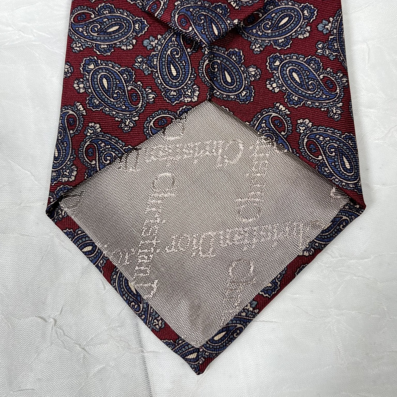 Christian Dior Men’s Tie Burgundy Paisley 57-60″ Silk Classic