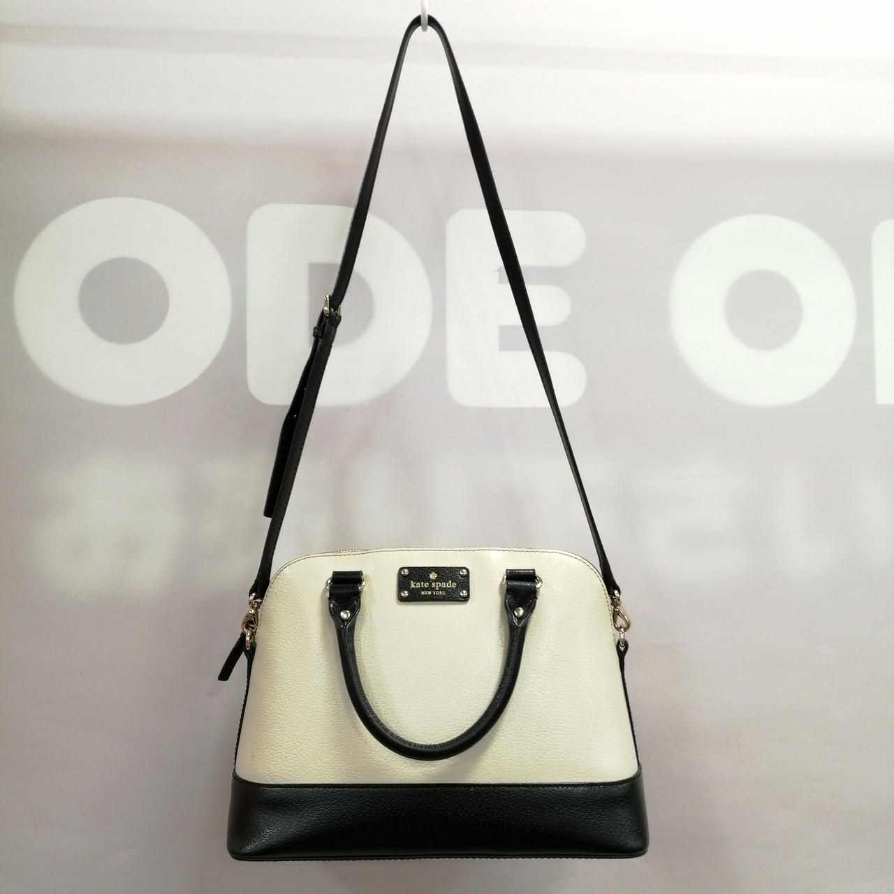 KATESPADE Biolor 2 Way Bag WKRU3083 Beige X Black Damaged Used