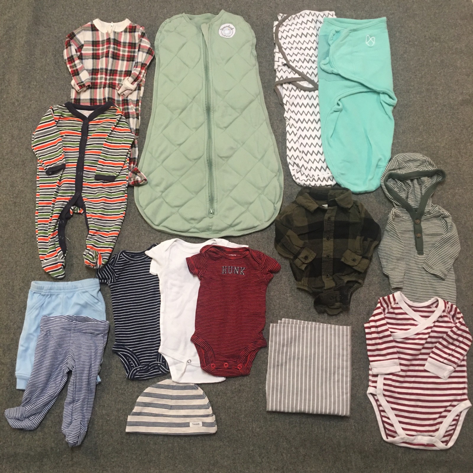 Baby Boy NB 0-3M Months Clothing Lot 15x Pieces Bulk Winter Weighted Sleepsack