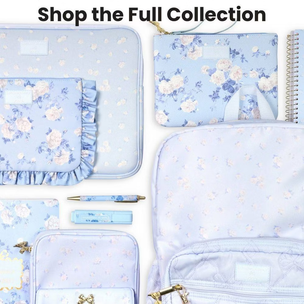 LoveShackFancy – Yoobi Everblooming Rosettes Ditsy Backpack Breezy Blue