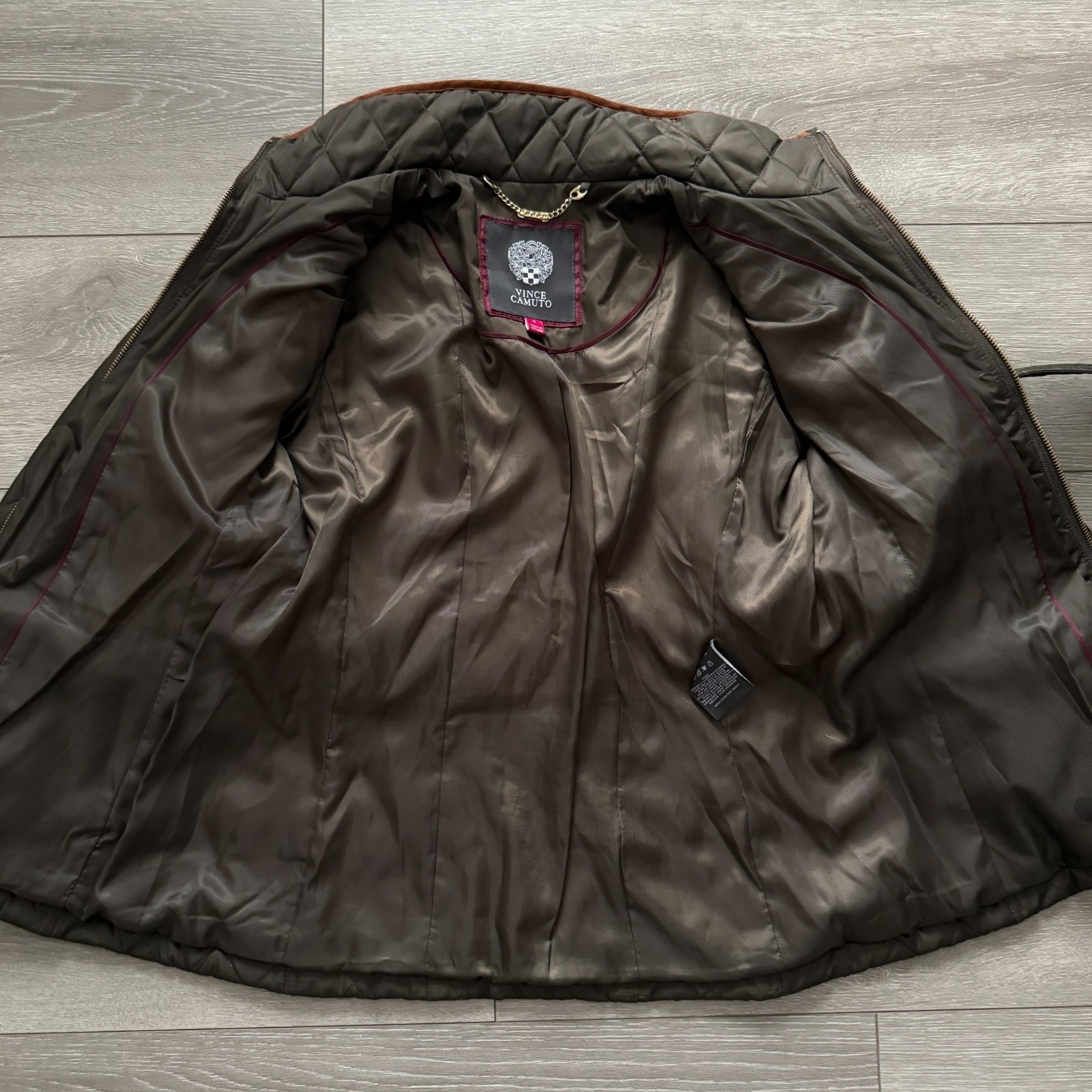 Vince Camuto – Women’s Diamond Quilted Green Equestrian Riding Jacket – Small