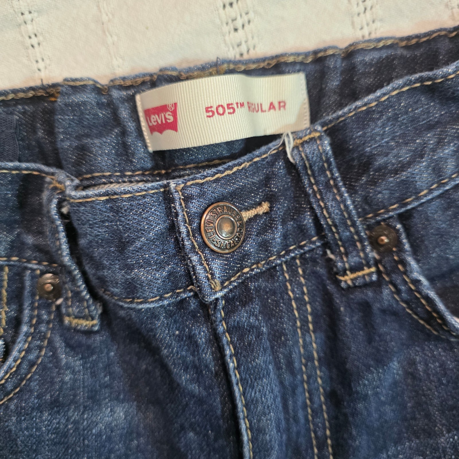 Levi’s 505 Regular Boys Jeans Dark Wash Size 8 REG W24 L22