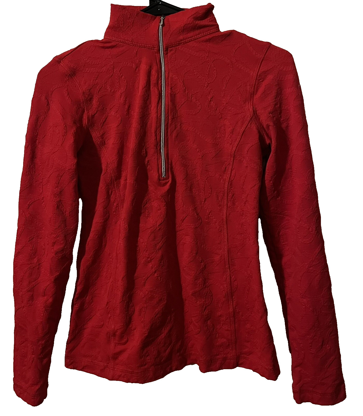Sno Skins Women’s XS Long Sleeve 1/4 Zip Red Nylon Blend Geometric Top USA